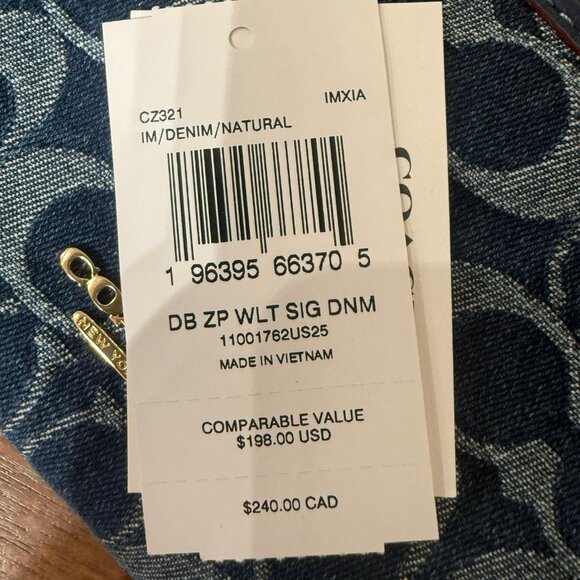 coach Double Zip Wallet In Signature Denim cz321 - Picture 7 of 7